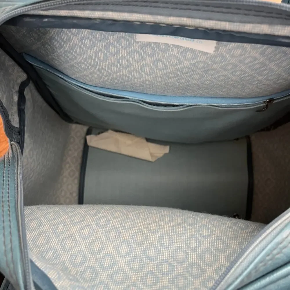 Vintage Retro Samsonite Luggage Carry on Bag Blue Vinyl